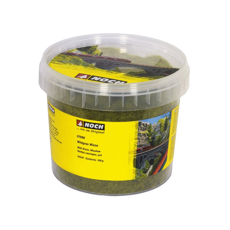 Pot de flocage herbes sauvages vert pré 6mm 100g - toutes échelles - NOCH 07090