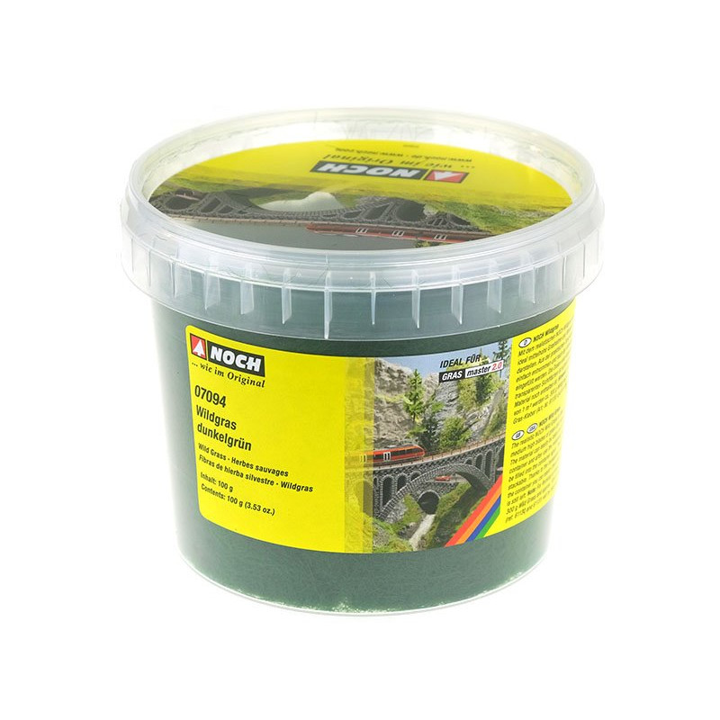 Pot de flocage herbes sauvages vert foncé 6mm 100g - toutes échelles - NOCH 07094