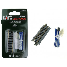 KATO Unitrack rail droit 62 mm + connecteur d'alimentation - KATO 20-041