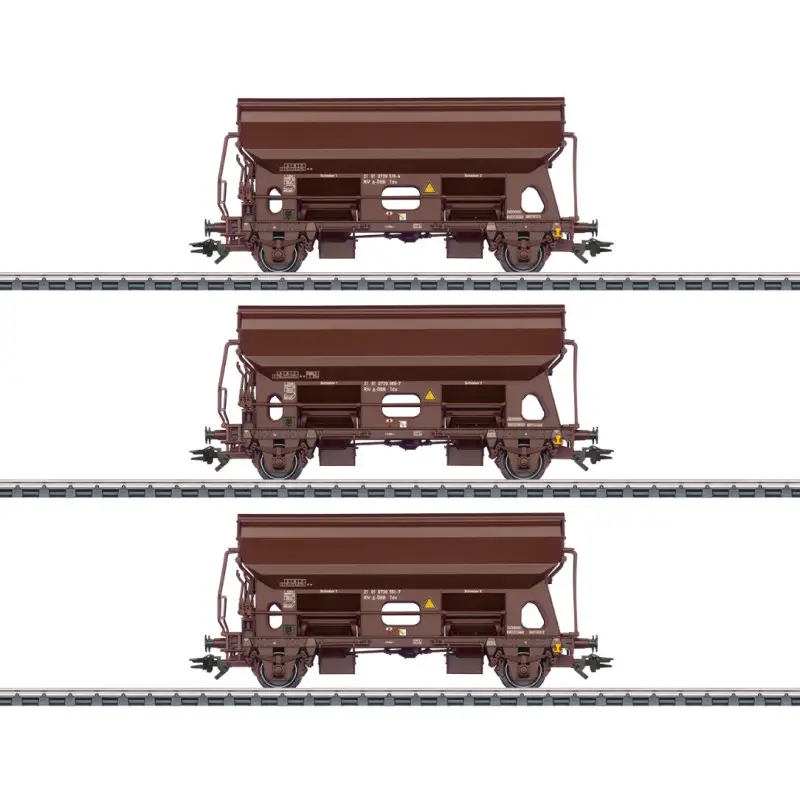 Set de 3x wagons à toit pivotant Tds ép. VI OBB, 3 RAILS - HO 1/87 - Märklin 46334