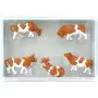 5 vaches blanches et marron - HO 1/87 - PREISER 14155