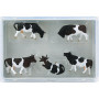 5 vaches blanches et noires - HO 1/87 - PREISER 14155