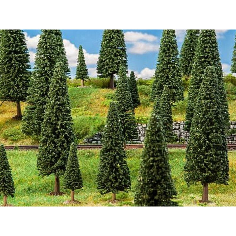 Set de 10 sapins de diverses hauteurs - HO 1/87 - FALLER 181537