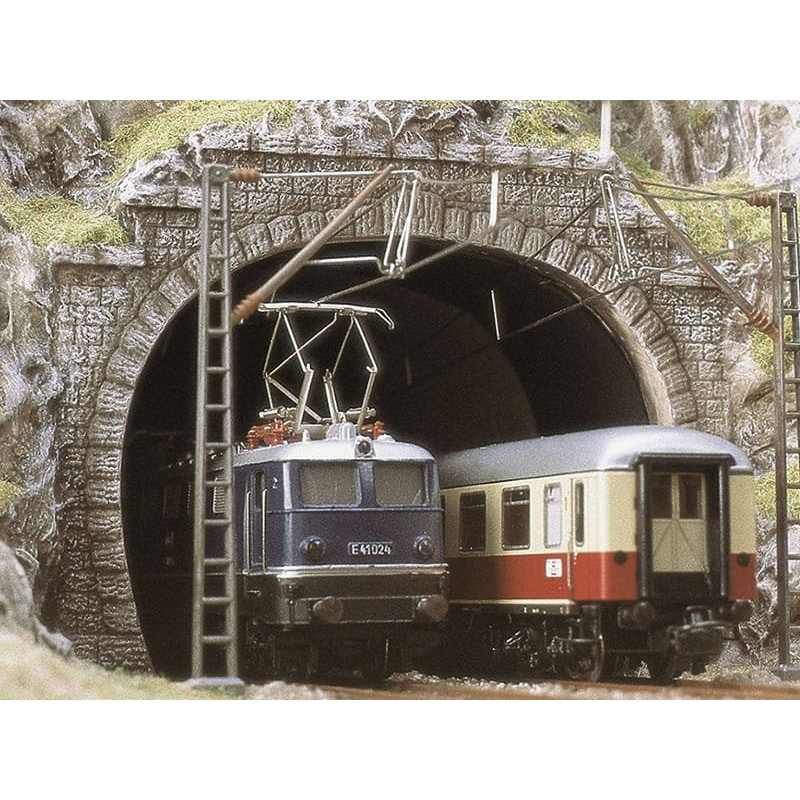 2x entrée de tunnel double voie électrifiée - HO 1/87 - BUSCH 7027
