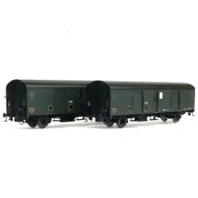 2x Fourgon Dqd2m feux fin de convoi SNCF ép IIIb - HO 1/87 - LS Models 30301
