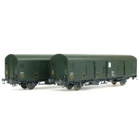 2x Fourgon Dqd2m feux fin de convoi SNCF ép IIIcd - HO 1/87 - LS Models 30305