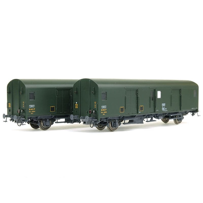 2x Fourgon Dqd2m feux fin de convoi SNCF ép IIIcd - HO 1/87 - LS Models 30305