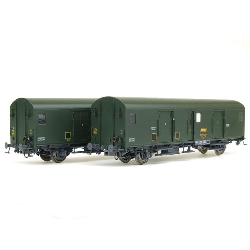 2x Fourgon Dqd2m feux fin de convoi SNCF ép IVa - HO 1/87 - LS Models 30308