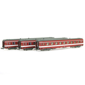 Set 3 voitures UIC A9 Capitole sans plaque ép. III SNCF - N 1/160 - REE NW-159
