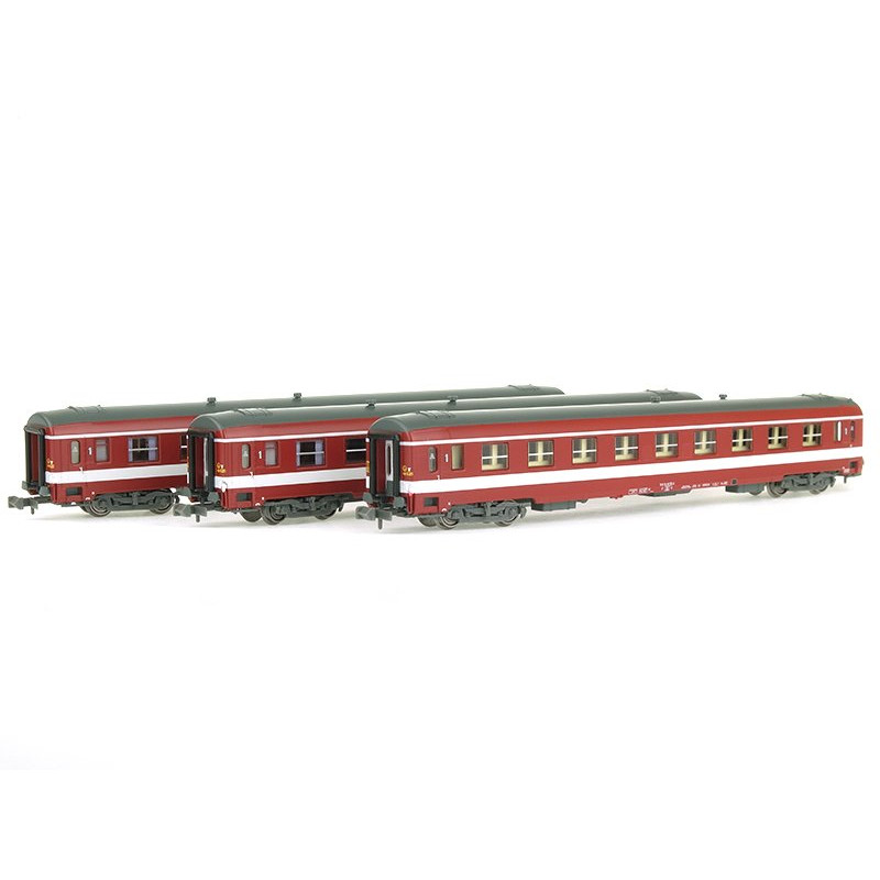 Set 3 voitures UIC A9 Capitole sans plaque ép. III SNCF - N 1/160 - REE NW-159