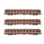 Set 3 voitures UIC A9 Capitole sans plaque ép. III SNCF - N 1/160 - REE NW-159