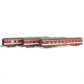 Set 3 voitures UIC A9 + A7D Capitole ép. III SNCF - N 1/160 - REE NW-156