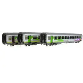 Set 3 voitures Corail Intercités ép. V-VI - SNCF - HO 1/87 - LS Models 41205