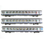 Set 3 voitures Corail Rhône-Alpes ép. V-VI - SNCF - HO 1/87 - LS Models 41206