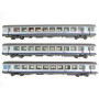 Set 3 voitures Corail Rhône-Alpes ép. V-VI - SNCF - HO 1/87 - LS Models 41206