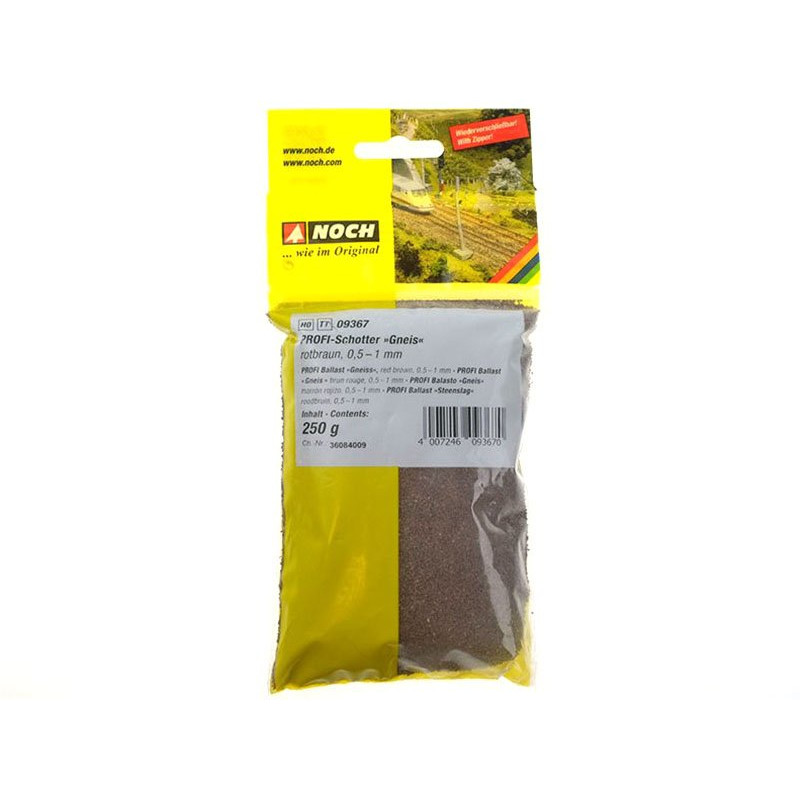 Noch Profi Ballast Gneiss - Brun Rouge - Pour Maquettes Ferroviaires - Échelles HO Et TT