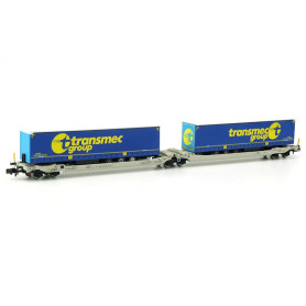 Porte remorques Twin-Car Sdggmrs AAE TRANSMEC ép. V-VI - N 1/160 - REE NW-182