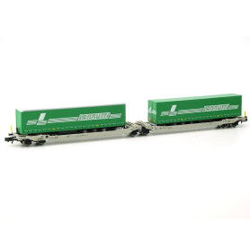 Porte remorques Twin-Car Sdggmrs AAE LANNUTI ép. V-VI - N 1/160 - REE NW-183