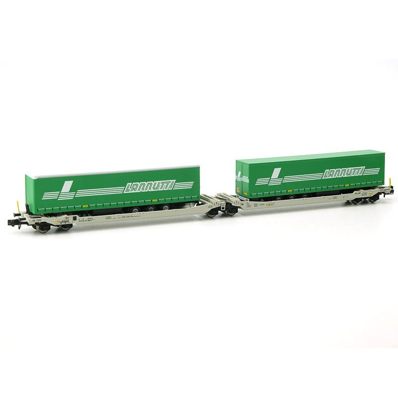 Porte remorques Twin-Car Sdggmrs AAE LANNUTI ép. V-VI - N 1/160 - REE NW-183