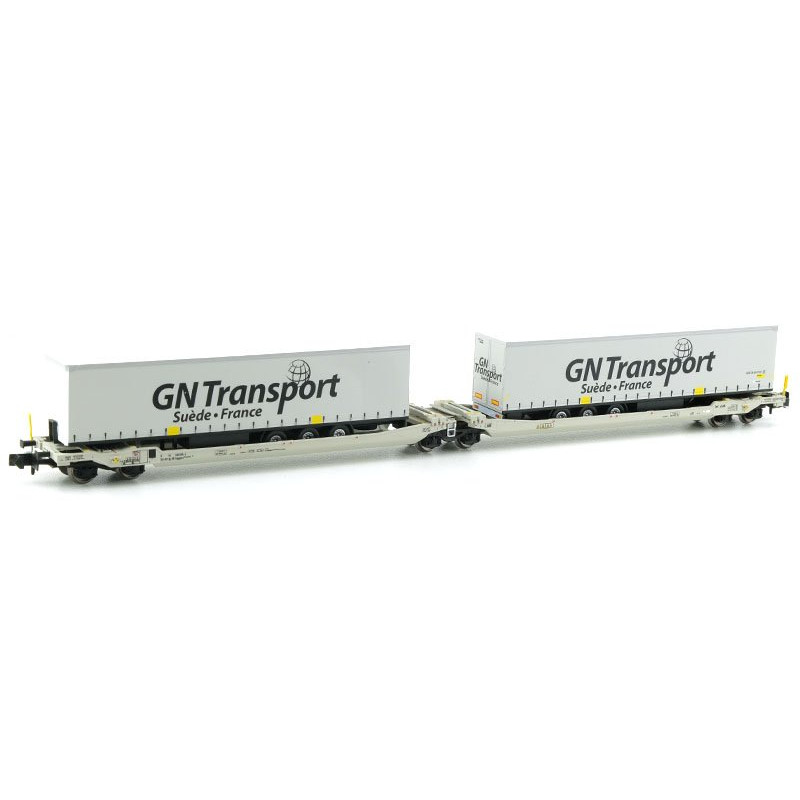 Porte remorques Twin-Car Sdggmrs AAE GN Transport ép. V-VI - N 1/160 - REE NW-184