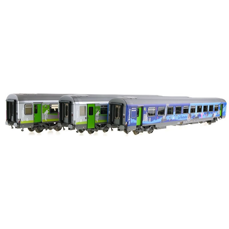 Set 3 voitures Corail La Rochelle ép. VI - SNCF - HO 1/87 - LS Models 41201