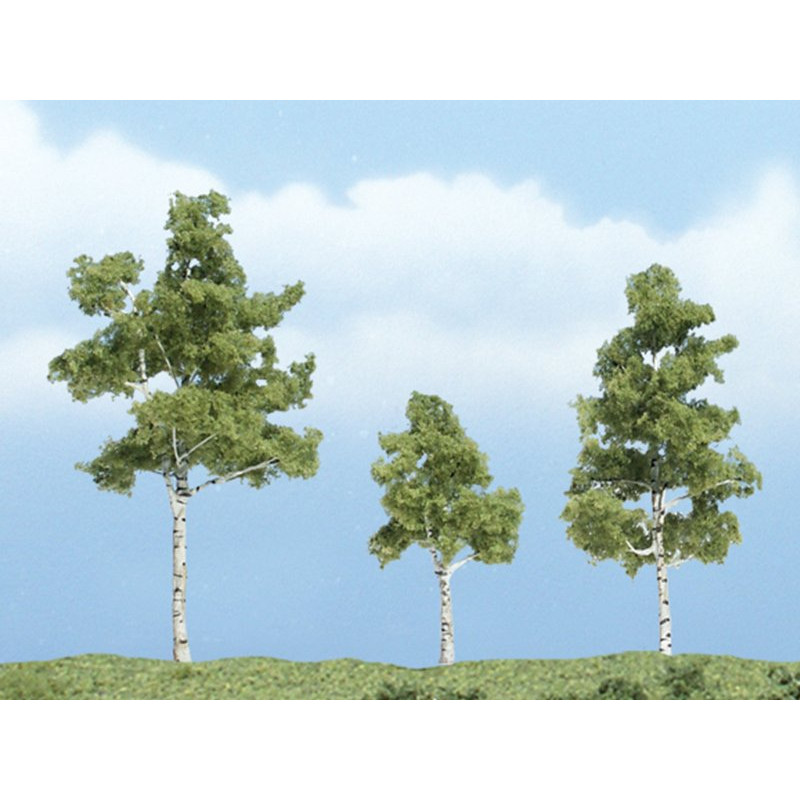 3x bouleau à papier 3,81 - 6,98 cm - Arbre premium - HO-1/87 - WOODLAND SCENICS - TR1605