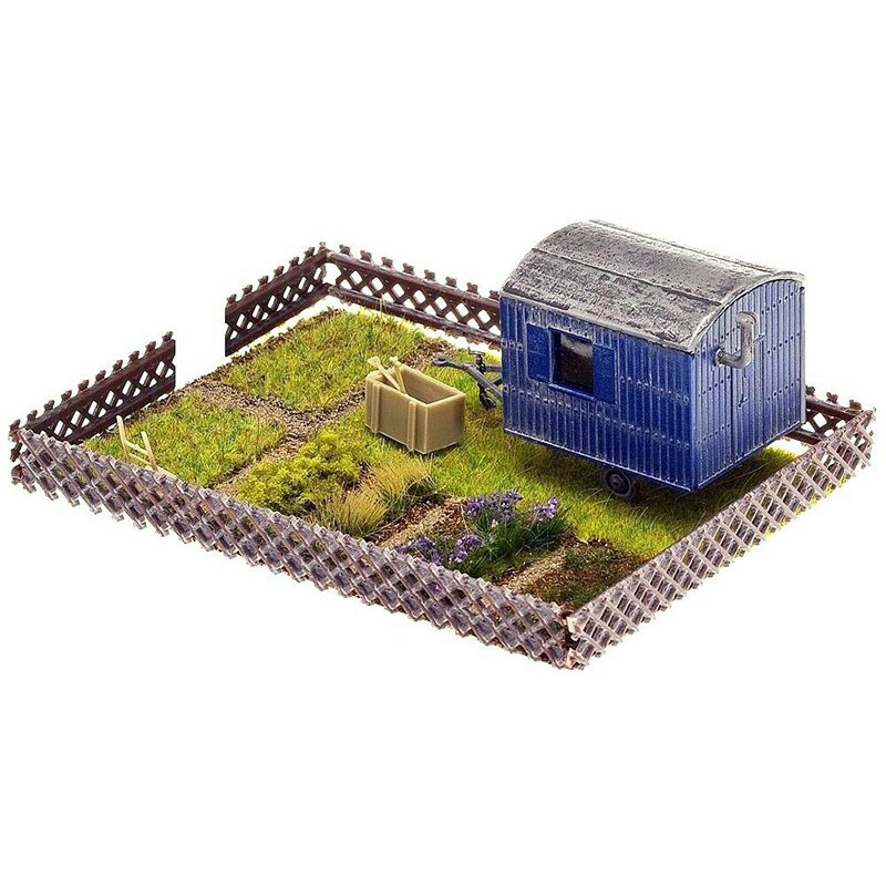 FALLER - Jardin d'ouvrier avec roulotte - 180490 - HO - boutique du train