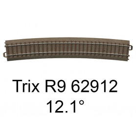 Rail courbe voie C rayon R9 12,1 degrés HO - Trix 62912