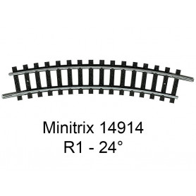 Rail courbe R1 24° Minitrix - Trix 14914