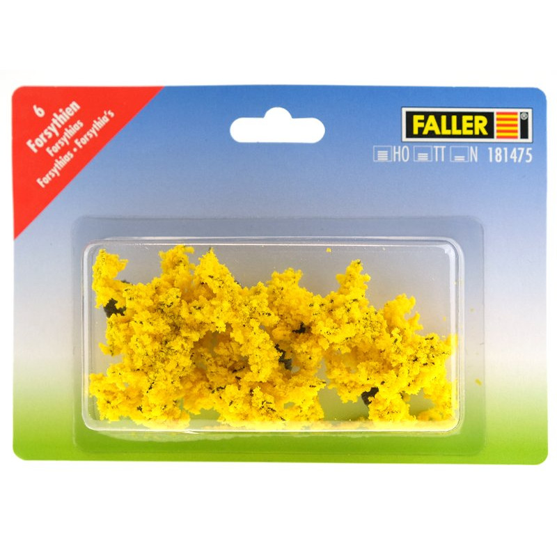 6 forsythias à fleurs jaunes - HO 1/87 - FALLER 181475