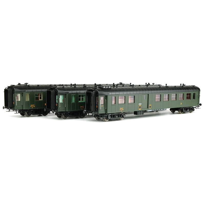Coffret 3 voitures Ocem RA SNCF ép. IIIa - HO 1/87 - REE VB-281