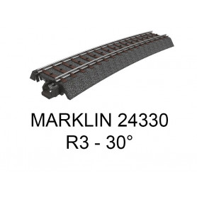 Rail courbe - rayon R3 30 degrés voie C Marklin 24330