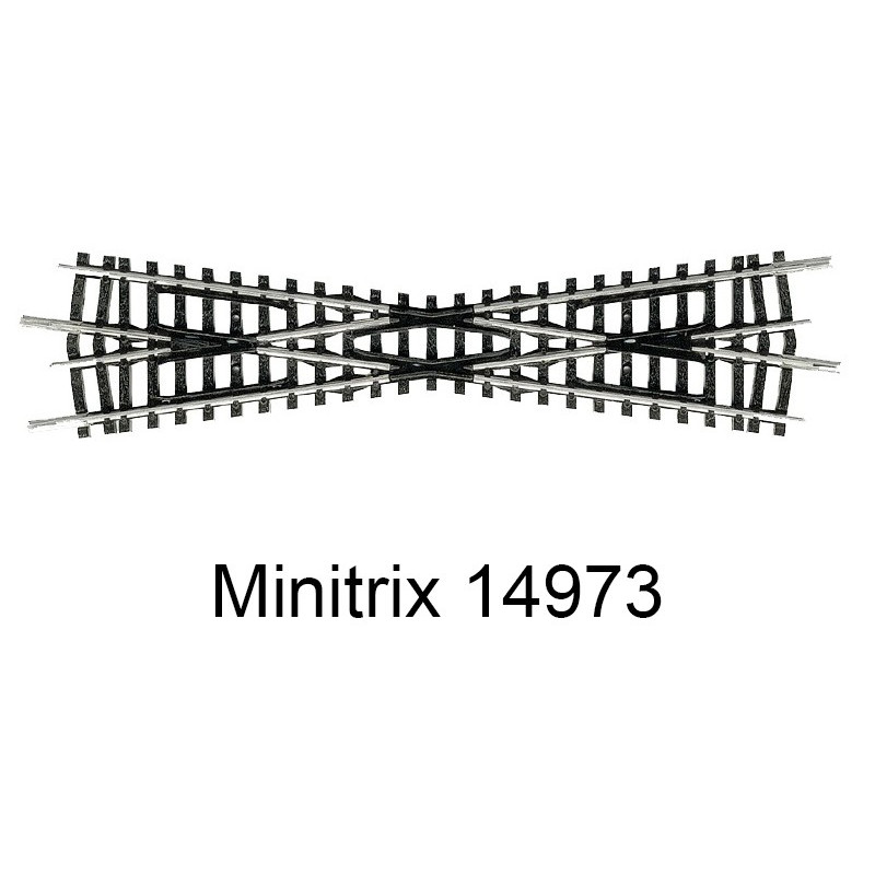 Croisement 129,8 mm 15 degrés Minitrix - Trix 14973