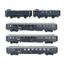 Set train bleu 5 éléments ép. II - HO 1/87 - LS Models 99004