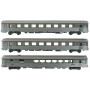 3 voitures TEE L'Arbalète Vru, A8u, A8tu ép. IV - SNCF - HO 1/87 - JOUEF HJ4143