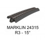 Rail courbe - rayon R5 15 degrés voie C Marklin 24315