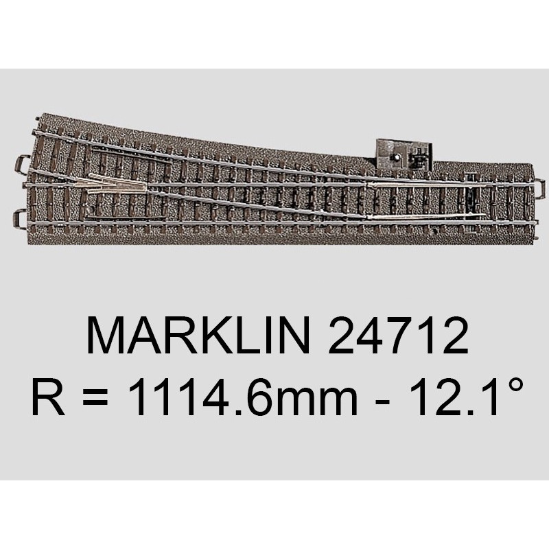 Rail courbe de contact à distance R2-15 degrés voie C Marklin 24294