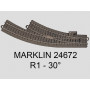 Aiguillage courbe à droite R1 - 30 degrés voie C Marklin 24672