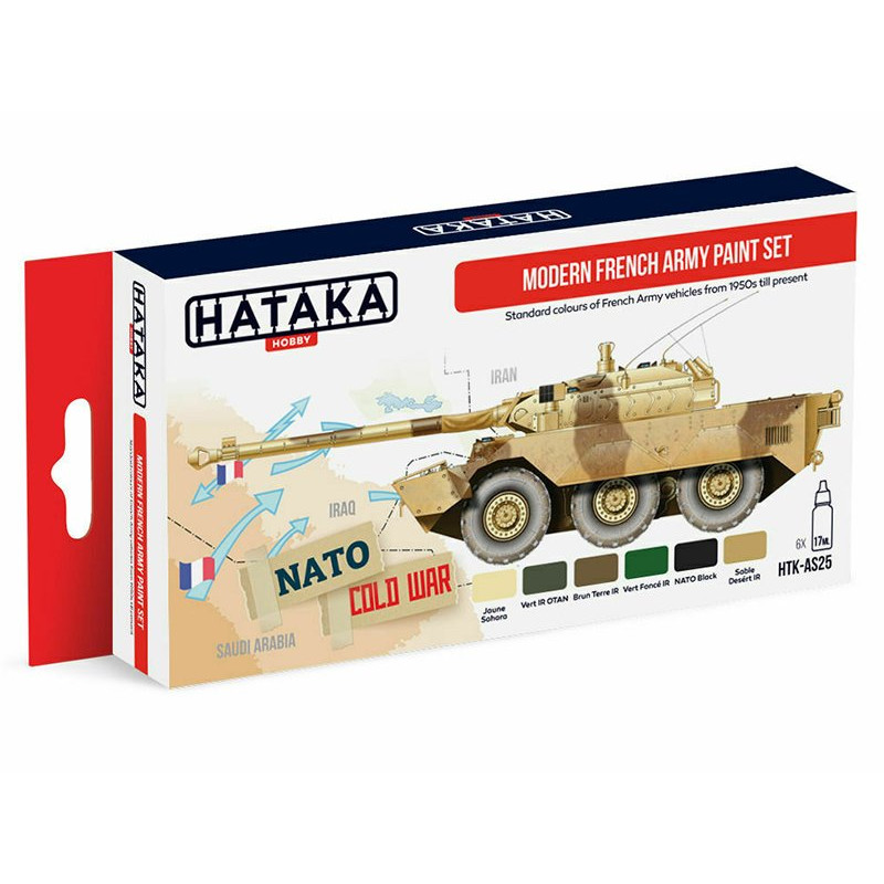 Set de couleurs armée française moderne - acrylique 6x 17ml - HATAKA AS25