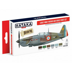 Set de couleurs aviation française WWII - acrylique 6x 17ml - HATAKA AS16