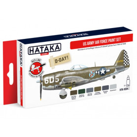 Set de couleurs aviation US ARMY WWII - acrylique 6x 17ml - HATAKA AS04.2