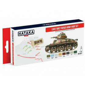 Set de couleurs Armée française WWII - acrylique 8x 17ml - HATAKA AS21