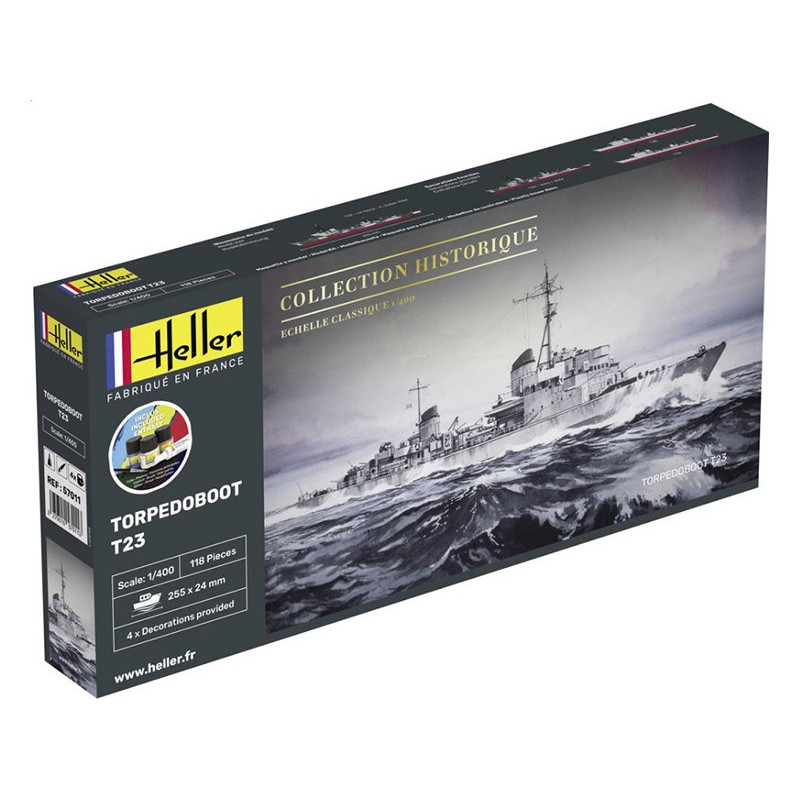 Torpedoboot T23 kit complet - échelle 1/400 - HELLER 57011