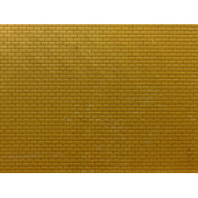 Plaque mur de briques jaunes 20x12 cm - N 1/160 - Kibri 37962