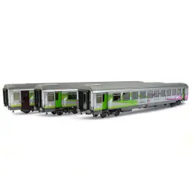 Set 3 voitures Corail Intercités ép. VI - SNCF - HO 1/87 - LS Models 41207