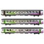 Set 3 voitures Corail Intercités ép. VI - SNCF - HO 1/87 - LS Models 41207