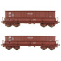 2x Tombereaux DM-DMH SACILOR ép. IV - SNCF - HO 1/87 - LS Models 30800