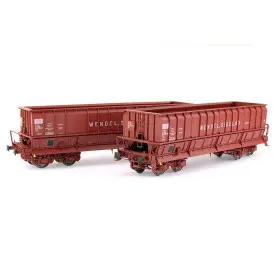 2x Tombereaux DMH WENDEL SIDELOR ép. V-VI - SNCF - HO 1/87 - LS Models 30806