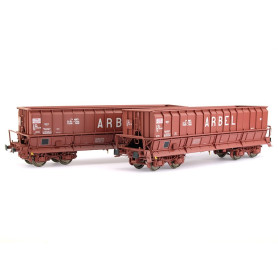2x Tombereaux DMH SGW ARBEL ép. IV - SNCF - HO 1/87 - LS Models 90802