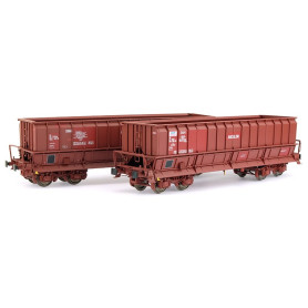 2x Tombereaux DMH ARCELORMITTAL ép. V-VI - SNCF - HO 1/87 - LS Models 90803